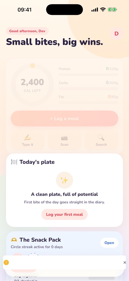 PairPlate iPhone screen showing Household and coach modes